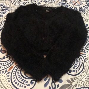 Black fuzzy cardigan!